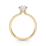 1.25ct Round-cut Petite Micropavé Hidden Halo Diamond Engagement Ring Setting (0.25ctw) In 14k Gold - simonbjewels.co