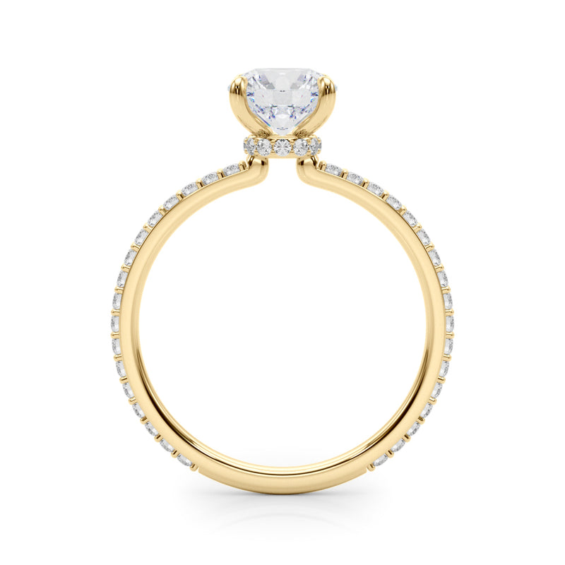 1.25ct Round-cut Petite Micropavé Hidden Halo Diamond Engagement Ring Setting (0.25ctw) In 14k Gold - simonbjewels.co