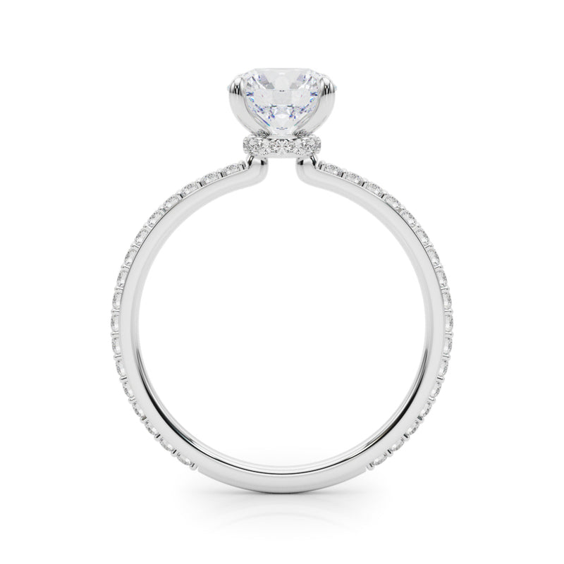 1.25ct Round-cut Petite Micropavé Hidden Halo Diamond Engagement Ring Setting (0.25ctw) In 14k Gold - simonbjewels.co