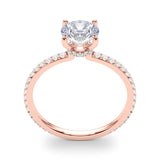 1.25ct Round-cut Petite Micropavé Hidden Halo Diamond Engagement Ring Setting (0.25ctw) In 14k Gold - simonbjewels.co