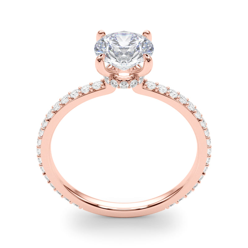 1.25ct Round-cut Petite Micropavé Hidden Halo Diamond Engagement Ring Setting (0.25ctw) In 14k Gold - simonbjewels.co