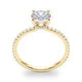 1.25ct Round-cut Petite Micropavé Hidden Halo Diamond Engagement Ring Setting (0.25ctw) In 14k Gold - simonbjewels.co