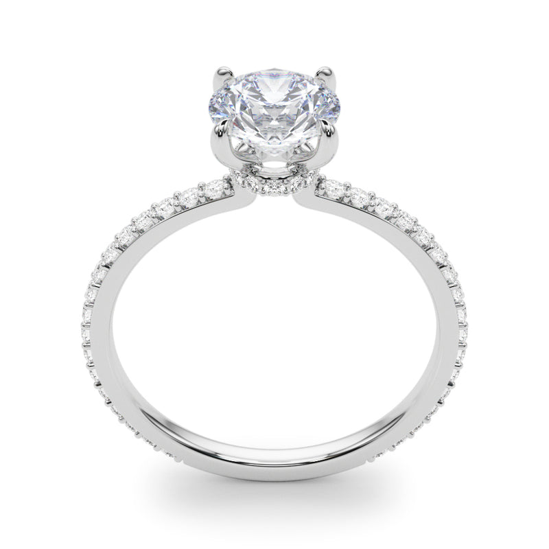 1.25ct Round-cut Petite Micropavé Hidden Halo Diamond Engagement Ring Setting (0.25ctw) In 14k Gold - simonbjewels.co