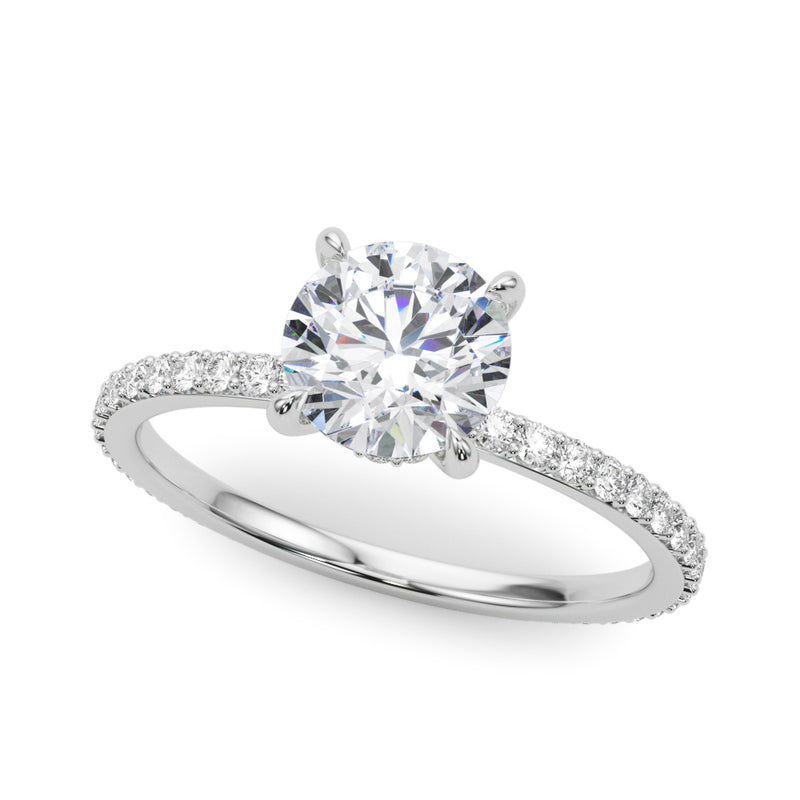 1.25ct Round-cut Petite Micropavé Hidden Halo Diamond Engagement Ring Setting (0.25ctw) In 14k Gold - simonbjewels.co