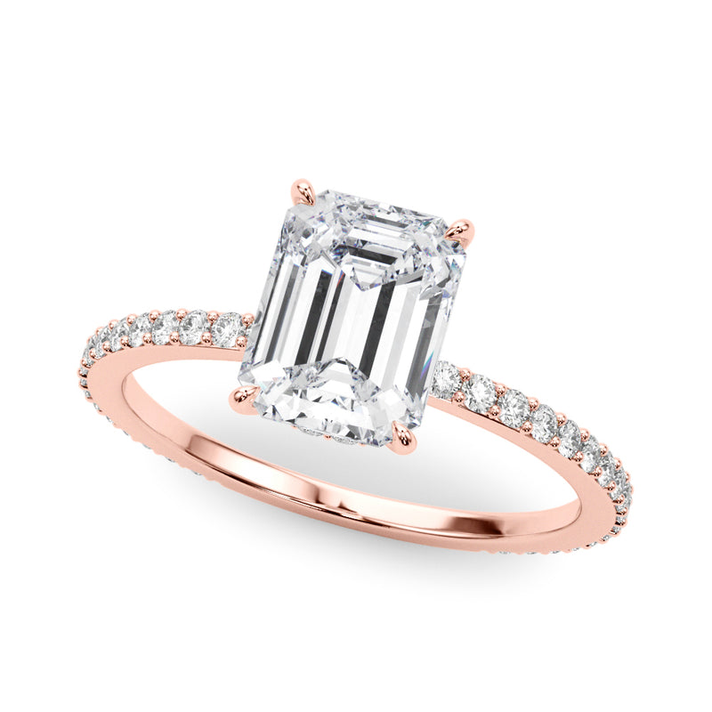 2.00ct Round-cut Petite Micropavé Hidden Halo Diamond Engagement Ring Setting (0.25ctw) In 14k Gold - simonbjewels.co