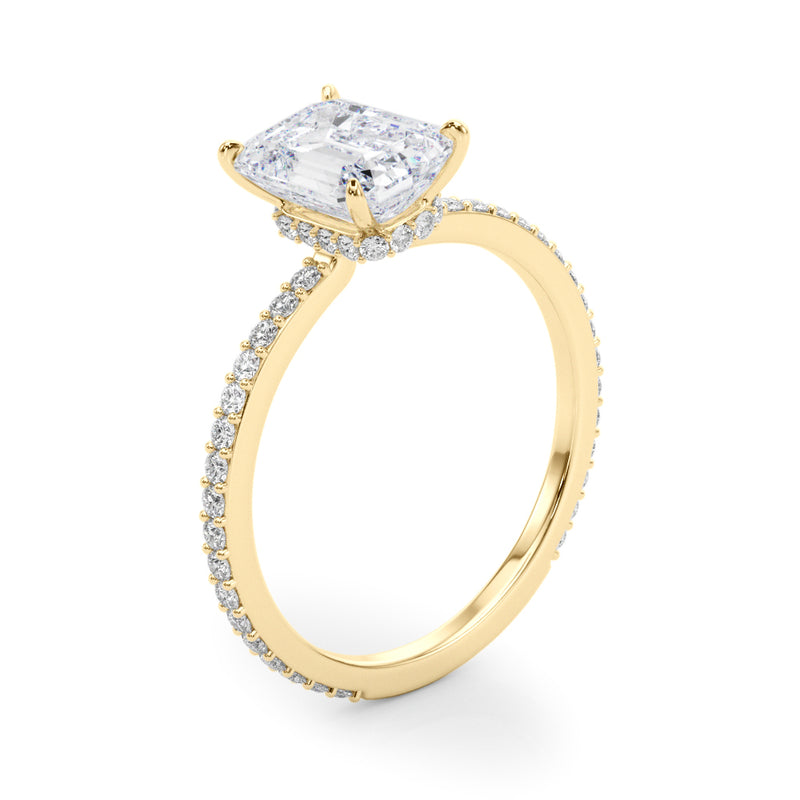 2.00ct Round-cut Petite Micropavé Hidden Halo Diamond Engagement Ring Setting (0.25ctw) In 14k Gold - simonbjewels.co