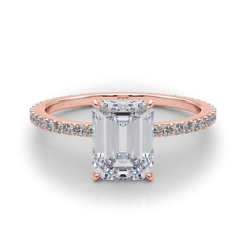 2.00ct Round-cut Petite Micropavé Hidden Halo Diamond Engagement Ring Setting (0.25ctw) In 14k Gold - simonbjewels.co