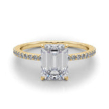 2.00ct Round-cut Petite Micropavé Hidden Halo Diamond Engagement Ring Setting (0.25ctw) In 14k Gold - simonbjewels.co