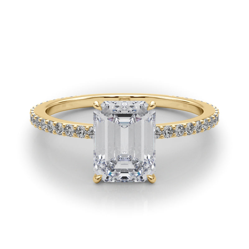 2.00ct Round-cut Petite Micropavé Hidden Halo Diamond Engagement Ring Setting (0.25ctw) In 14k Gold - simonbjewels.co