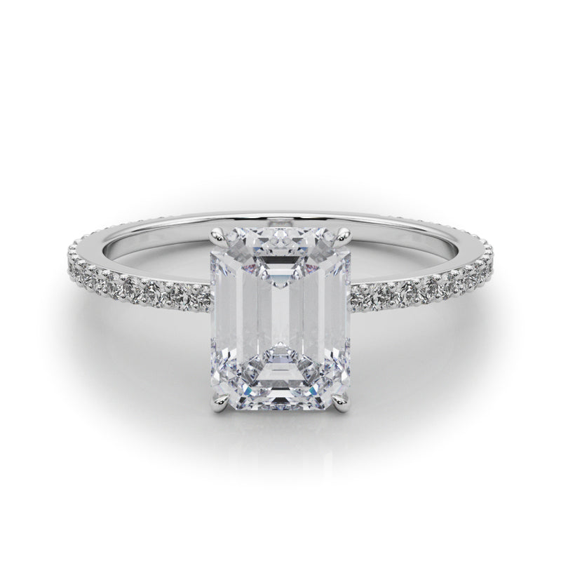 2.00ct Round-cut Petite Micropavé Hidden Halo Diamond Engagement Ring Setting (0.25ctw) In 14k Gold - simonbjewels.co