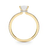 2.00ct Round-cut Petite Micropavé Hidden Halo Diamond Engagement Ring Setting (0.25ctw) In 14k Gold - simonbjewels.co