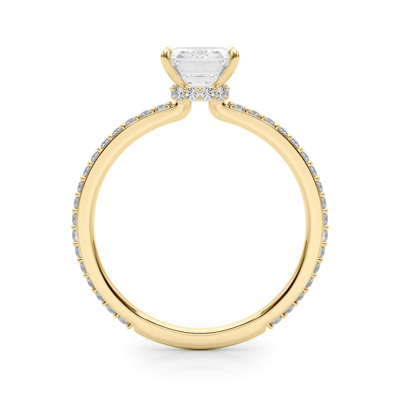 2.00ct Round-cut Petite Micropavé Hidden Halo Diamond Engagement Ring Setting (0.25ctw) In 14k Gold - simonbjewels.co