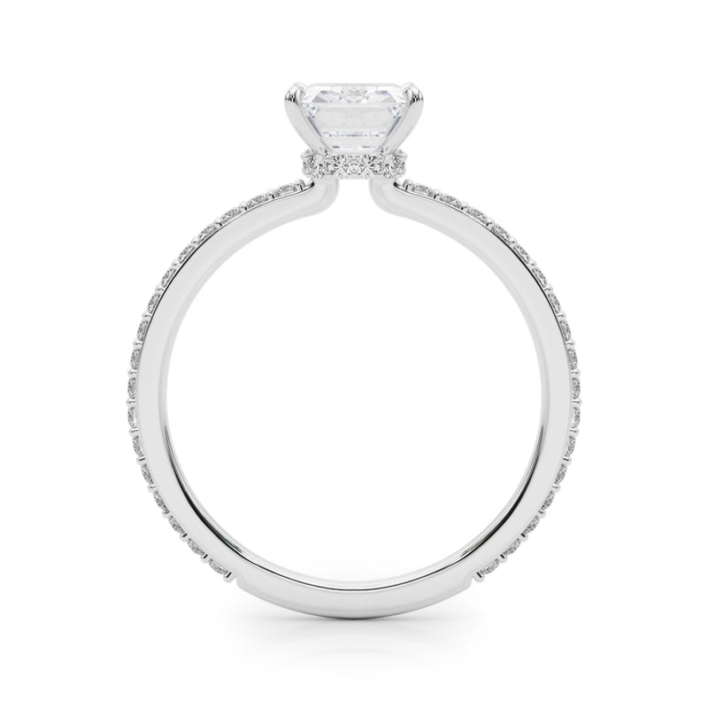 2.00ct Round-cut Petite Micropavé Hidden Halo Diamond Engagement Ring Setting (0.25ctw) In 14k Gold - simonbjewels.co