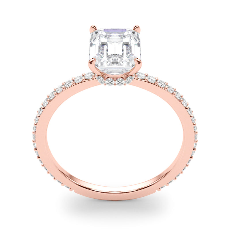 2.00ct Round-cut Petite Micropavé Hidden Halo Diamond Engagement Ring Setting (0.25ctw) In 14k Gold - simonbjewels.co