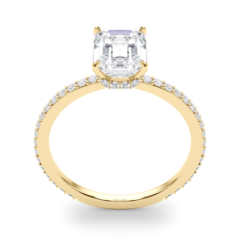 2.00ct Round-cut Petite Micropavé Hidden Halo Diamond Engagement Ring Setting (0.25ctw) In 14k Gold - simonbjewels.co