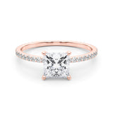 1.25ct Princess-cut Petite Micropavé Hidden Halo Diamond Engagement Ring Setting (0.25ctw) In 14k White Gold - simonbjewels.co