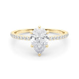 1.25ct Pear Shape Petite Micropavé Hidden Halo Diamond Engagement Ring Setting (0.25ctw) In 14k White Gold - simonbjewels.co