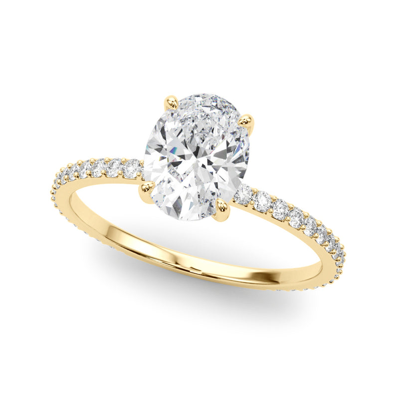 1 CT TW Oval cut Diamond Hidden Halo Engagement Ring Setting (1/3 CT TW ct tw) In 14k White Gold - simonbjewels.co