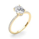 1 CT TW Oval cut Diamond Hidden Halo Engagement Ring Setting (1/3 CT TW ct tw) In 14k White Gold - simonbjewels.co