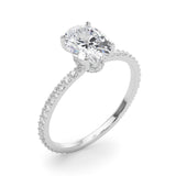 1 CT TW Oval cut Diamond Hidden Halo Engagement Ring Setting (1/3 CT TW ct tw) In 14k White Gold - simonbjewels.co