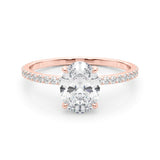 1 CT TW Oval cut Diamond Hidden Halo Engagement Ring Setting (1/3 CT TW ct tw) In 14k White Gold - simonbjewels.co