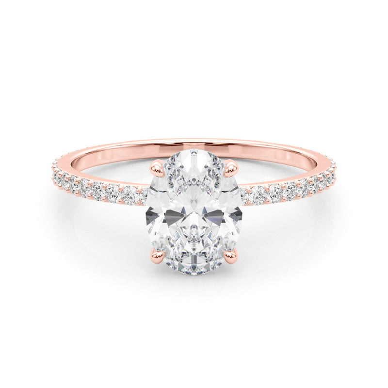 1 CT TW Oval cut Diamond Hidden Halo Engagement Ring Setting (1/3 CT TW ct tw) In 14k White Gold - simonbjewels.co