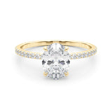 1 CT TW Oval cut Diamond Hidden Halo Engagement Ring Setting (1/3 CT TW ct tw) In 14k White Gold - simonbjewels.co