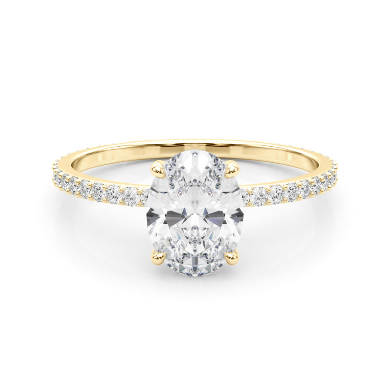 1 CT TW Oval cut Diamond Hidden Halo Engagement Ring Setting (1/3 CT TW ct tw) In 14k White Gold - simonbjewels.co