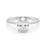 1 CT TW Oval cut Diamond Hidden Halo Engagement Ring Setting (1/3 CT TW ct tw) In 14k White Gold - simonbjewels.co