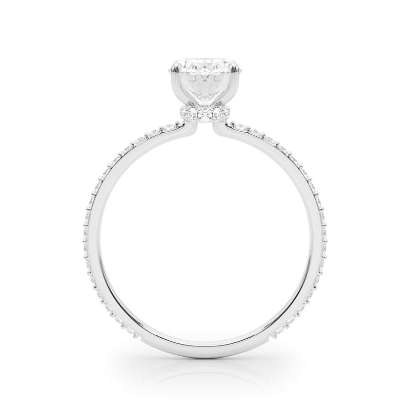 1 CT TW Oval cut Diamond Hidden Halo Engagement Ring Setting (1/3 CT TW ct tw) In 14k White Gold - simonbjewels.co