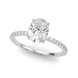 1 CT TW Oval cut Diamond Hidden Halo Engagement Ring Setting (1/3 CT TW ct tw) In 14k White Gold - simonbjewels.co