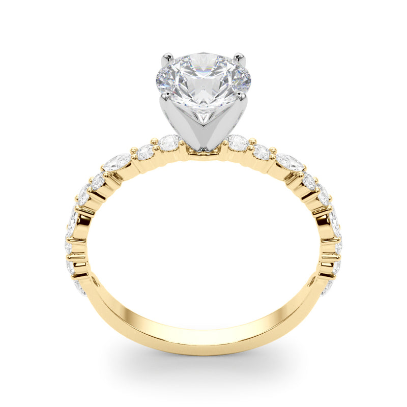1.50ct Round Cut Alternating Round & Marquise Diamond Engagement Ring Setting (0.40ctw) In 14k White Gold - simonbjewels.co