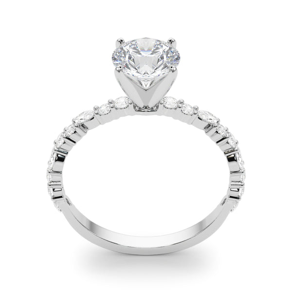 1.50ct Round Cut Alternating Round & Marquise Diamond Engagement Ring Setting (0.40ctw) In 14k White Gold - simonbjewels.co