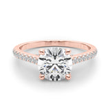 3.00ct Round Brilliant Petite Micropavé  Diamond Engagement Ring Setting (0.30ctw) In 18k White Gold - simonbjewels.co