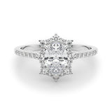 1.25ct Oval Cut Halo Enchanted Diamond Engagement Ring Setting (0.50ctw) In 14k Gold - simonbjewels.co