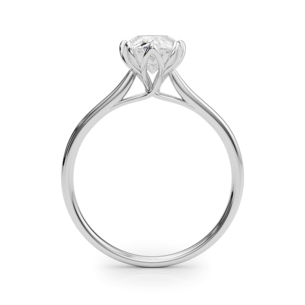 1 1/3 ct tw Pear Shaped Diamond Solitaire Leaf Prong Engagement Ring Setting In 14k White Gold - simonbjewels.co
