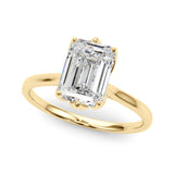 2.71 carat Emerald cut Solitaire Trellis Diamond Engagement Ring Setting In 14k Gold - simonbjewels.co