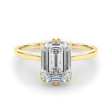 2.71 carat Emerald cut Solitaire Trellis Diamond Engagement Ring Setting In 14k Gold - simonbjewels.co