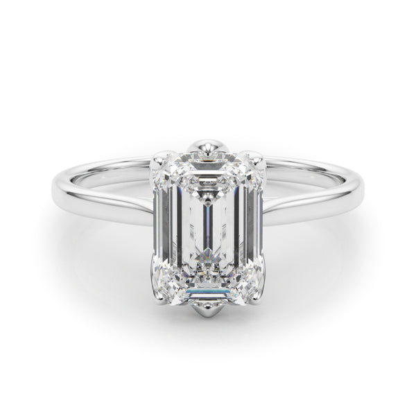 2.71 carat Emerald cut Solitaire Trellis Diamond Engagement Ring Setting In 14k Gold - simonbjewels.co