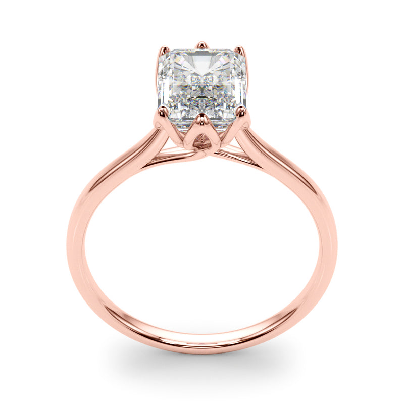 2.71 carat Emerald cut Solitaire Trellis Diamond Engagement Ring Setting In 14k Gold - simonbjewels.co