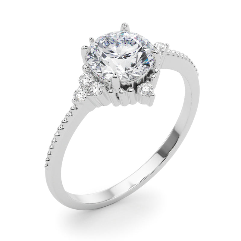 1 1/8 ct tw Round cut Diamond Engagement Ring Setting (1/8 ct tw) In 18k White Gold - simonbjewels.co