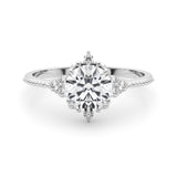 1 1/8 ct tw Round cut Diamond Engagement Ring Setting (1/8 ct tw) In 18k White Gold - simonbjewels.co