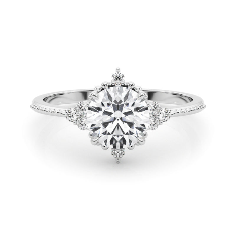 1 1/8 ct tw Round cut Diamond Engagement Ring Setting (1/8 ct tw) In 18k White Gold - simonbjewels.co