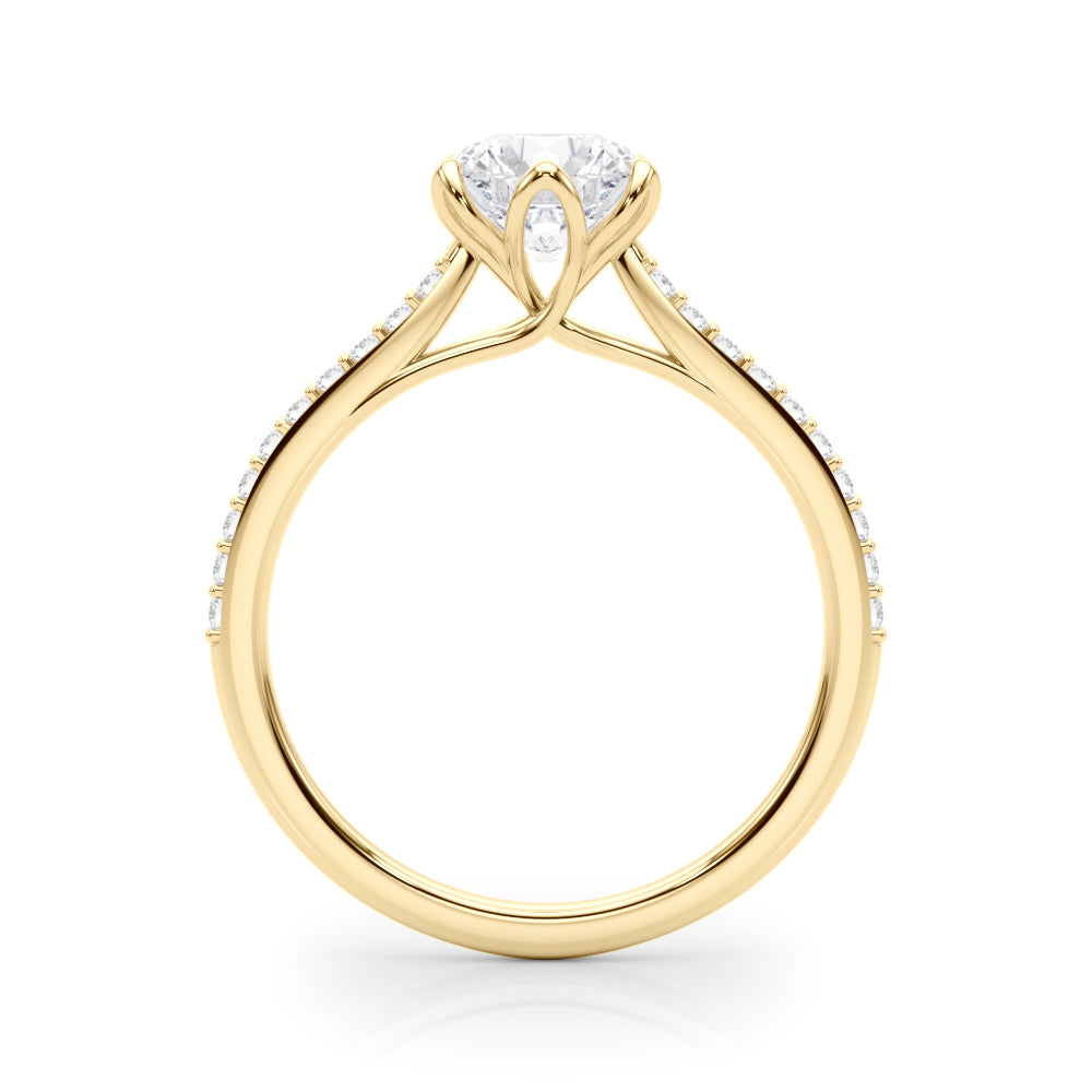 1.45ct Round Cut Petite Micropavé Diamond Engagement Ring Setting (0.20ctw) In 14k White Gold - simonbjewels.co