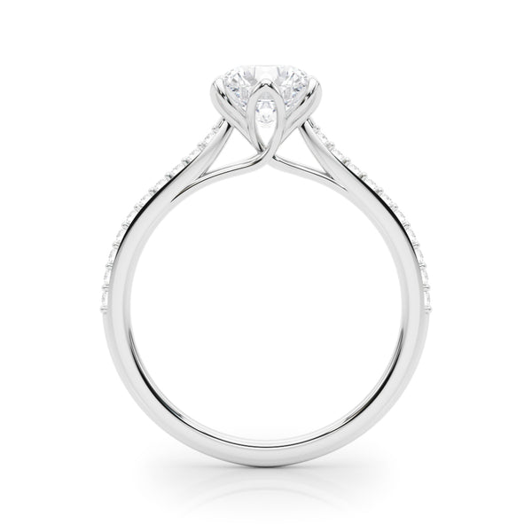 1.45ct Round Cut Petite Micropavé Diamond Engagement Ring Setting (0.20ctw) In 14k White Gold - simonbjewels.co