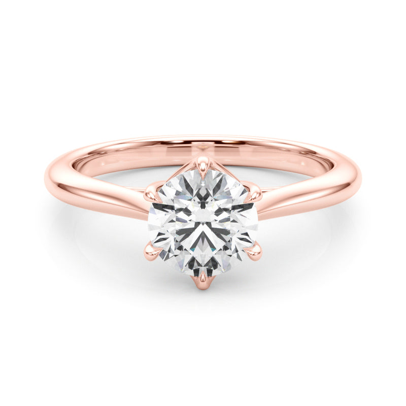 1.55ct Round cut 5-Prong Solitaire Trellis Diamond Engagement Ring Setting In 14k Gold - simonbjewels.co