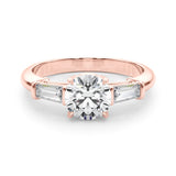 1.50ct Round-cut Tapered Baguette Three Stone Diamond Engagement Ring Setting (1.00ctw) In 14k White Gold - simonbjewels.co