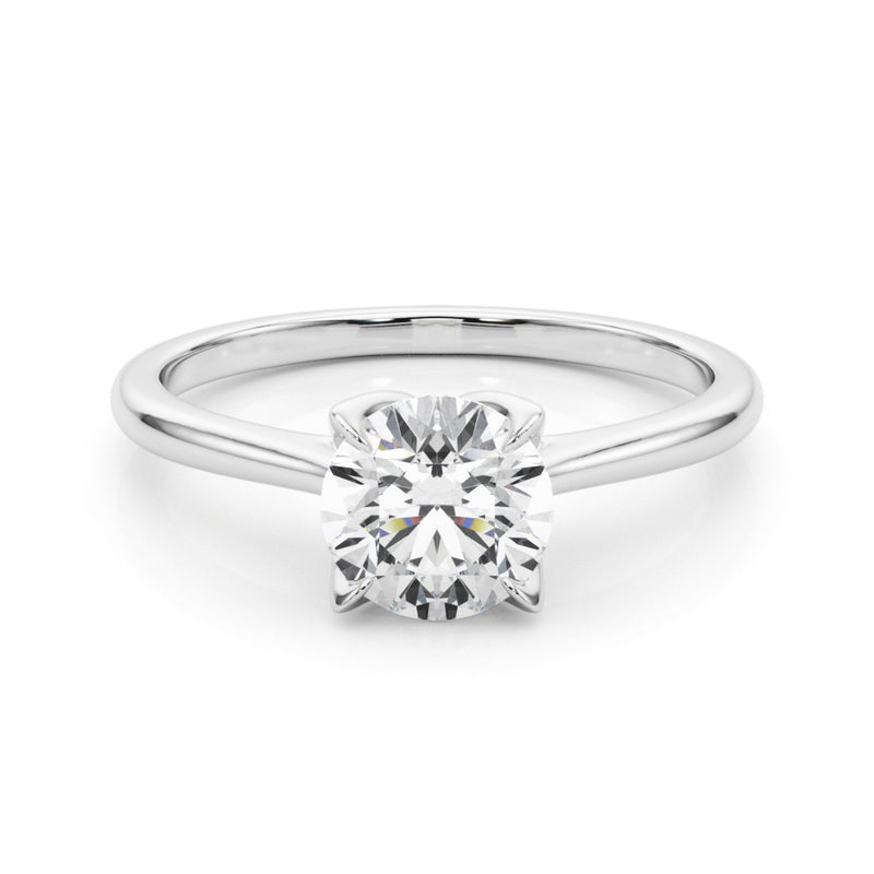 1.00ct Round cut 4-Prong Solitaire Trellis Diamond Engagement Ring Setting In 14k Gold - simonbjewels.co