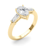 1.70ct Round Brilliant Tapered Baguette Three Stone Diamond Engagement Ring Setting (0.50ctw) In 18k White Gold - simonbjewels.co