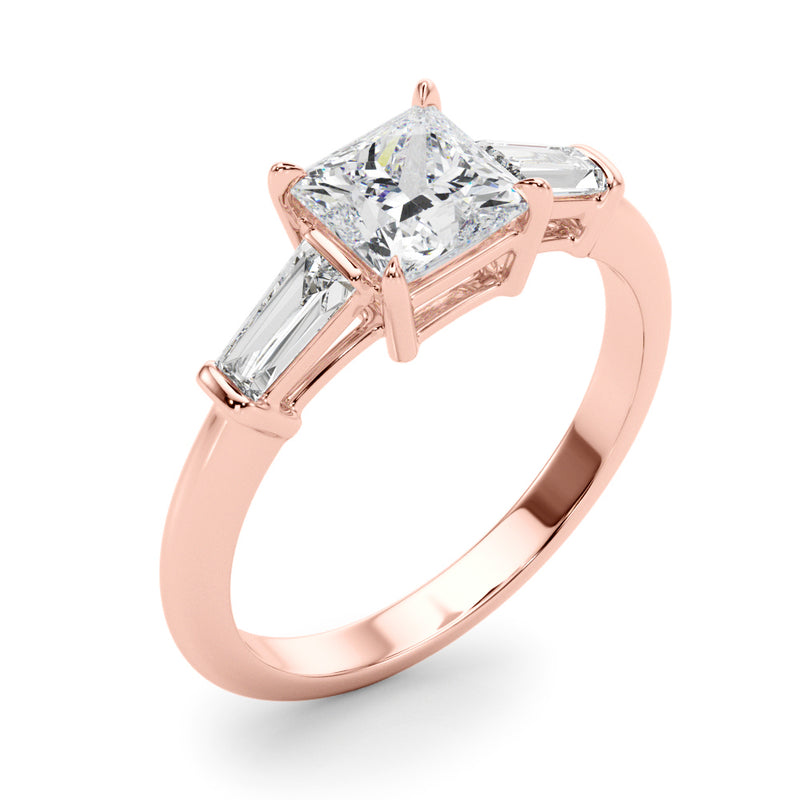 1.55ct Princess-cut Tapered Baguette Three Stone Diamond Engagement Ring Setting (0.50ctw) In 14k White Gold - simonbjewels.co